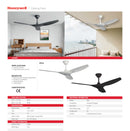 ABANICO DE TECHO MODERNO FLORIDA 52"  BLANCO CON  CONTROL REMOTO