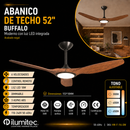 Abanico De Techo Moderno Buffalo 52"  Nogal Con Luz Led 18W ,Control Remoto
