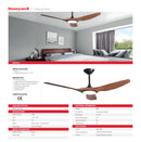 ABANICO DE TECHO MODERNO BUFFALO 52"  NOGAL CON LUZ LED 18W ,CONTROL REMOTO