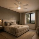 Abanico De Techo Vegas 42'' Decorativo Blanco Con Luz Led 18W Control Remoto