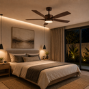 Abanico De Techo Vegas 52" Decorativo Cafe Con Luz Led 18W Control Remoto