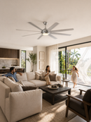 Abanico de techo 70'' decorativo silver con luz led 30w control remoto.