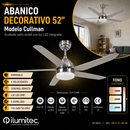 Abanico De Techo Cullman 52"Con Luz  Led 20W Cct:30k,40k,60k Dimeable 6 Velocidades 110-240V.