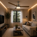 Abanico De Techo Duluth 52” Con Luz  Led 20W Cct:30k,40,60k Dimeable 6 Velocidades Control Remoto 110.240V.