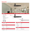 ABANICO DE TECHO OXFORD 52" DECORATIVO NEGRO MATE CON LUZ LED 20W CON COTROL REMOTO