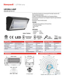 LÁMPARA DE PARED LED CONMUTABLE 35W (6,275LM), 55W (9,160LM), 80W (12,619LM), 12,000LM, INTERRUPTOR PARA ELEGIR TONALIDAD DE LUZ CCT 40K,50K,60K,120-277V 50-50HZ, GRADO DE PROTECCION IP65, MARCA HONEYWELL.