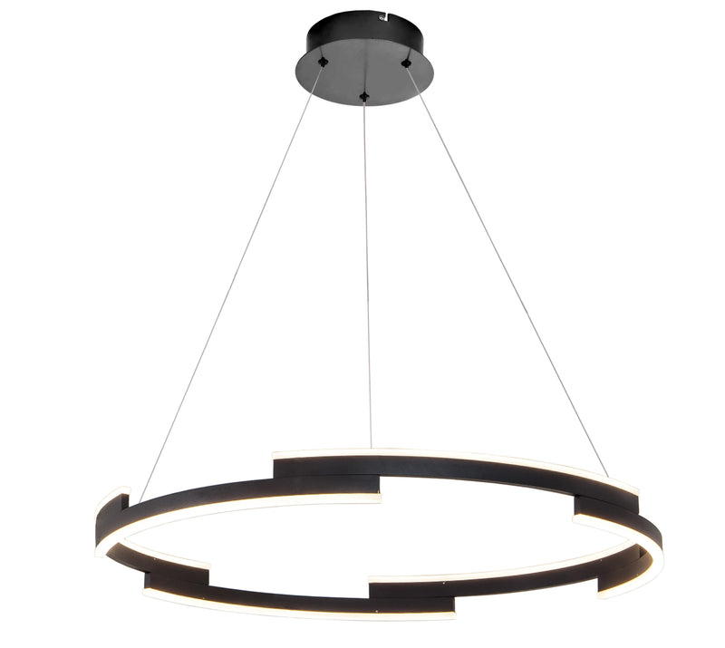 LÁMPARA DE TECHO COLGANTE LED 60W, 4800LM, 3000K, 110-240V/50-60HZ, ACABADO NEGRO.