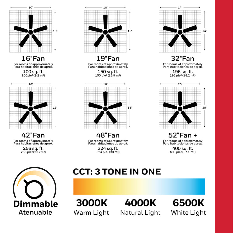 ABANICO DE TECHO DECORATIVO CON LUZ LED 70W, EMITE 1700LM, INTERRUPTOR CCT 30K,40K,65K, 110V-240V, 60-60HZ, CONTROL REMOTO ACABADO BLANCO METAL + ACRILICO.