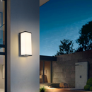 LÁMPARA DE PARED EXTERIOR DECORATIVA LED 10W, EMITE 800LM, CRI80, 100-240V, 50-60HZ, GRADO DE PROTECCION IP65,  ACABADO NEGRO.