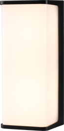 LÁMPARA DE PARED EXTERIOR DECORATIVA LED 10W, EMITE 800LM, CRI80, 100-240V, 50-60HZ, GRADO DE PROTECCION IP65,  ACABADO NEGRO.