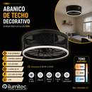 Abanico De Techo Con Luz Led 60W 3000LM  cct:30k,40k,60k Dimeable 6 Velocidades Control Remoto 110-240V.