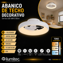 Abanico De Techo Decorativo Con Luz Led 40W 2120Lm Dimeable cct:30k,40k,60k  Control Remoto 110-240v.