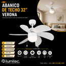 Abanico De Techo  32"1Xe27-40W ( No Incluido) 3 velocidades Cadena De Tiro 110-240V.