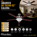 Abanico De Techo Calera 52" Decorativo 2XE27-50W (No Incluido) Cadena De Tiro.