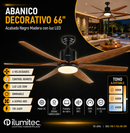 AAbanico De Techo Luxia 66¨Con Luz Led 20W cct:30k,40k,65k Dimeable 6 Velocidades Control Remoto 110-240v.