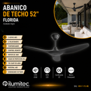 Abanico De Techo Moderno Florida 52" 6 Velocidades Con  Control Remoto 110-240V.