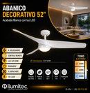 Abanico De Techo Oxford 52¨ Luz  Led  20W cct: 30k,40k,60k Dimeable 6 Velocidades Control Remoto 110-240v.