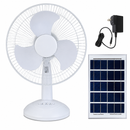 Abanico De Mesa Solar 16" 15W Panel Solar Acabado Blanco