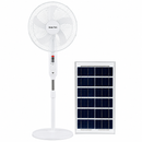 Abanico De Pie Solar 16" Con Luz Nocturna 15W Panel Solar Acabado Blanco.