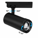 Lámpara Spot De Riel Led Conmutable: 20W-25 -30W, Emite 2000Lm-2500Lm-3000Lm, Interruptor Para Elegir Tonalidad De Luz Cct: 30K,40K,60K, Acabado Negro.