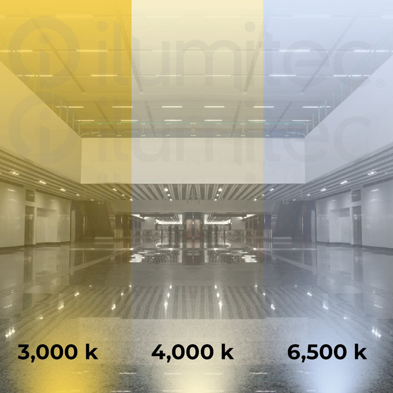 LÁMPARA DE TECHO LINEAL LED 40W AJUSTE DE TONALIDAD DE LUZ CCT 30K,40K,65K ACABADO BLANCO.