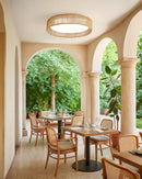 LÁMPARA DE TECHO CON LUZ  LED 20W AJUSTE DE TONALIDAD DE LUZ CCT 30K,40K,60k, ACABADO LIGHT WOOD/ RATAN ACRILICO.