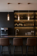 LÁMPARA COLGANTE DECORATIVA 1XGU10-25W ACABDO COFFEE/ METAL VIDRIO