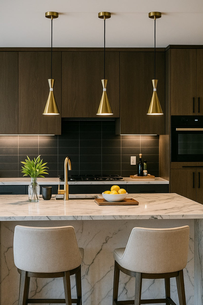 LÁMPARA COLGANTE DECORATIVA 1X27-40W ACABADO BRASS/ METAL