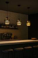 LÁMPARA COLGANTE DECORATIVA 1XGU10-50W ACABADO BLACK GOLD/ MATE METAL