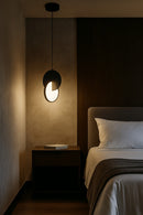 LÁMPARA DE TECHO COLGANTE DECORATIVA MODERNA LED 9W, TONALIDAD 3000K, 100-240V, 50-60HZ, GRADO DE PROTECCION IP20, ACABDO NEGRO.