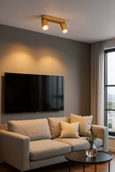 LÁMPARA SPOT DE TECHO O PARED 2XGU10-10W LED ACABADO GOLD/ ALUMINIO PC