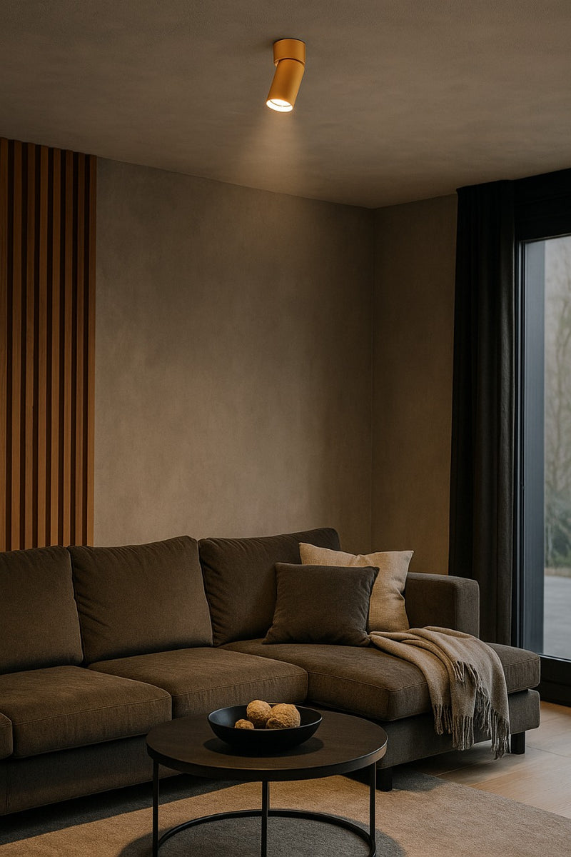 LÁMPARA SPOT DE TECHO O PARED 1XGU10-10W LED ACABADO GOLD/ ALUMINIO PC