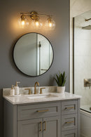 Lámpara De Pared 3Xe27-40W (No Incluido) Acabado Brass / Metal Vidrio.