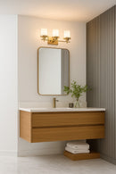 Lámpara De Pared Decorativa 3Xe27-40W (No Incluido) Acabado Golden/ Vidrio Metal.