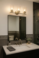 LÁMPARA DE PARED DECORATIVA 3XE27-40W (NO INCLUIDO), ACABADO SATIN NICKEL/ METAL VIDRIO