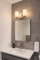 Lámpara De Pared Decorativa 2Xe27-40W (No Incluido) Acabado Satin Nickel / Vidrio Metal.