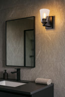 Lámpara De Pared Decorativa1Xe27-40W (No Incluido) Acabado Black / Vidrio Metal.