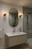 Lámpara De Pared Decorativa 1Xe27-40W (No Incluido) Acabado Satin Nickel / Vidrio Metal.