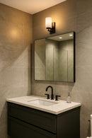 Lámpara De Pared Decorativa 3Xe27-40W (No Incluido) Acabado Black / Vidrio Metal.