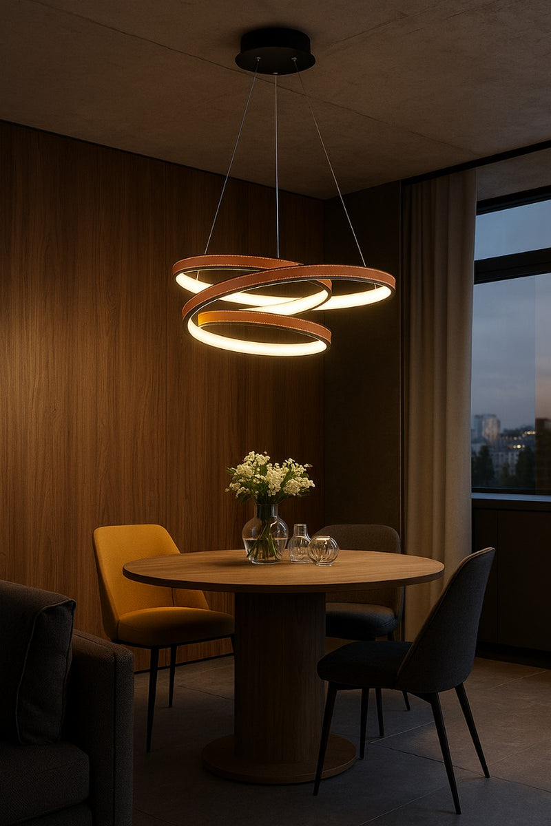 LÁMPARA  COLGANTE DECORATIVA CON LUZ LED 40W ACABADO BLACK/ METAL PC