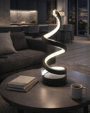 Lámpara De Mesa Decorativa Con Luz Led 10W Acabado Black/Metal Pvc.