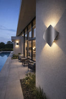 Lámpara de pared interior o exterior decorativa con luz led 11W acabado dark gray/aluminio.