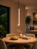 Lámpara Colgante Decorativa Con Luz Led 5W Acabado Brass/ Piedra Traverina Metal.