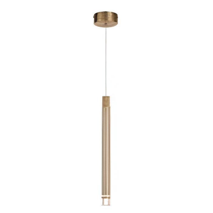 LÁMPARA TECHO COLGANTE DECORATIVA MODERNA LED 7W, TONALIDAD DE 3000K, 100-240V, 50-60HZ, GRADO DE PROTECCION IP20, ACABADO DORADO.