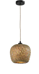 LÁMPARA DE TECHO COLGANTE DECORATIVA 1XE27-60W,110-240V, 50-60HZ, GRADO DE PROTECCION IP20, ACABADO BAMBU.