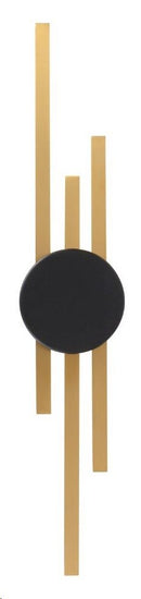 LÁMPARA DE PARED DECORATIVA LED 15W, 1890LM, 3000K, 100-240V, 50-60HZ, IP20, ACABADO CANOPY NEGRO+GOLD BRASS.  PF0.5 RA70