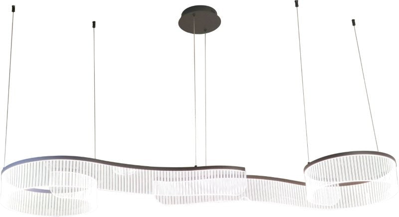 LÁMPARA DE TECHO COLGANTE DECORATIVA MODERNA LED 60W, TONALIDAD 3000K, 100-240V, 50-60HZ, GRADO DE PROTECCION IP20, ACABADO DORADO.