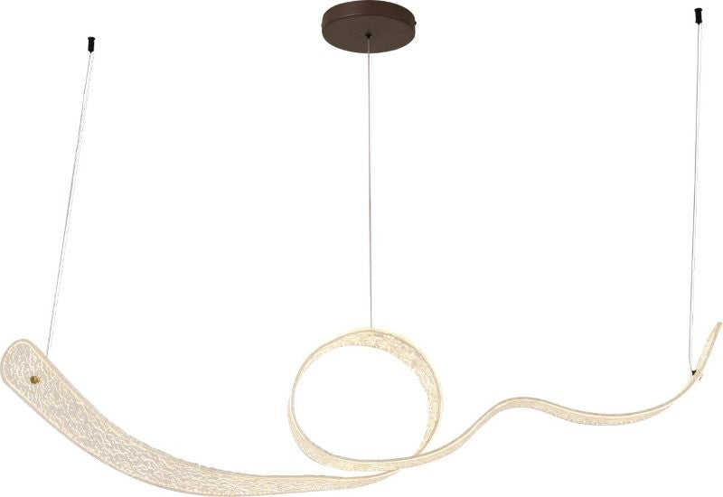 LÁMPARA COLGANTE DECORATIVA CON LUZ LED 50W,ACABADO COFFE/ ACRÍLICO METAL.