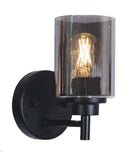 LÁMPARA DE PARED DECORATIVA 1XE27-40W(NO INCLUIDO), ACABADO BLACK/ METAL VIDRIO.