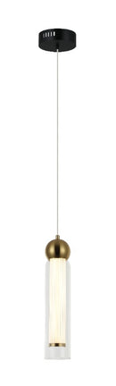 LÁMPARA DE TECHO COLGANTE DECORATIVA LED 10W, INTERRUPTOR PARA AJUSTE DE TONALIDAD DE LUZ CCT 30K, 40K,60K, 110-240V, ACABADO NEGRO + BRASS.